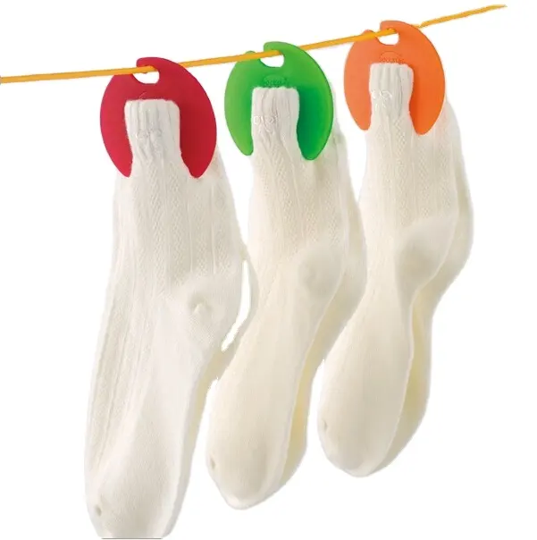 Organizadores de plástico colorido, 6 peças, fechaduras, mini par de meias, clipes para lavanderia, meias, venda imperdível