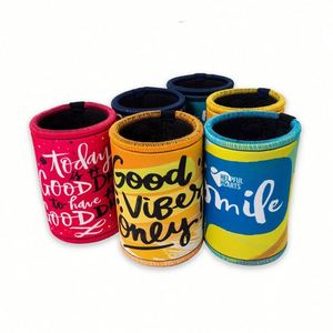 Supports de canettes isothermes en néoprène imprimés par sublimation personnalisés avec base – Cadeaux de fête - Product Image 1