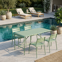 Meubles de bistrot modernes personnalisés pour l'extérieur, table et chaises en aluminium pour l'extérieur, utilisables dans de multiples scénarios : patio, jardin, café