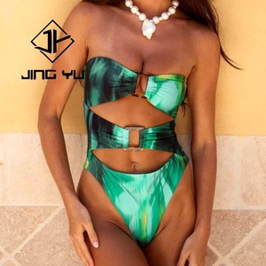 Traje de Baño de Una Pieza Personalizado para Mujer, Traje de Baño Bikini Sexy con Diseño de Hebilla Metálica en el Pecho, Traje de Baño Bikini para Playa - Product Image 2