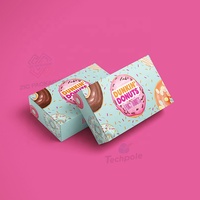 Vente en gros de boîte de beignets Mochi rose coloré personnalisé écologique Boîte d'emballage en papier pour gâteau sushi boulangerie chocolat traiteur brownie