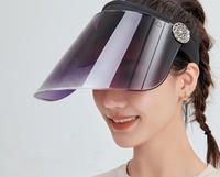 Haute qualité 2025 grand bord visage couvrant hommes femmes fête Festival mode coloré Pvc Transparent Uv protéger pare-soleil casquettes