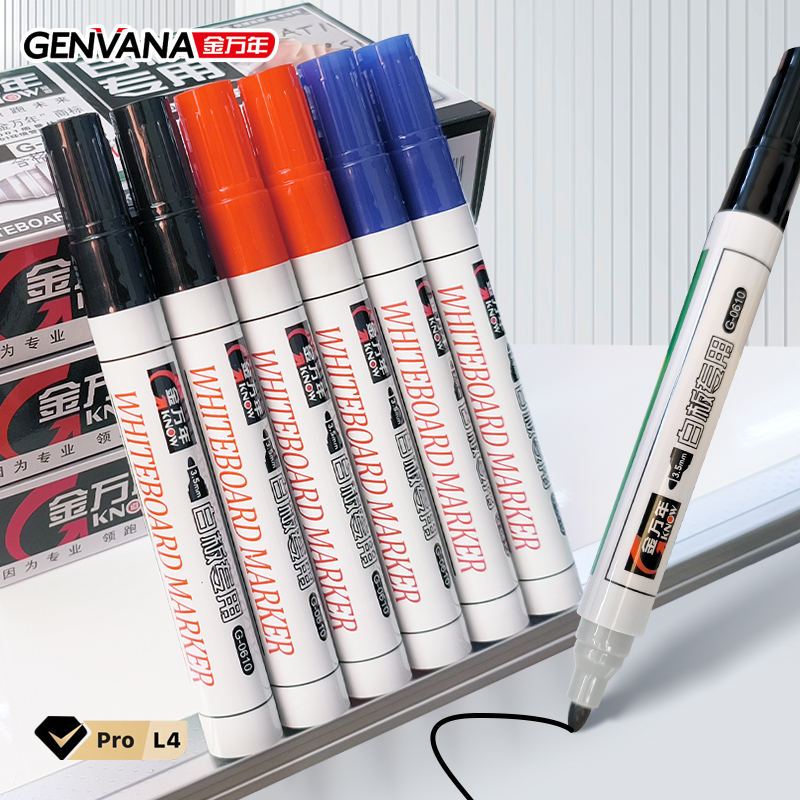 GENVANA OEM/ODM Smooth Writing Quick Dry Erase Marker 3 Colors 3.5mm Custom White Board Marker Pens for School Office Supply