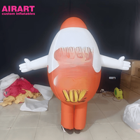 Costume gonflable en forme d'œuf de dessin animé pour événements de défilé, costume de mascotte gonflable en forme d'œuf pour idées de fête