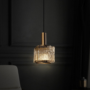 Luminaire suspendu en cristal tout en cuivre de style nordique moderne Minimaliste Chambre principale Étude personnalisée Bar Lustres Lampes suspendues - Product Image 3