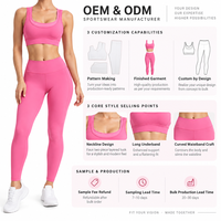 Ensemble de vêtements de sport pour femmes OEM, 2 pièces, uni, léger, respirant, extensible dans quatre directions, anti-odeur, anti-UV, séchage rapide, évacuation de la transpiration