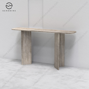 Bàn điều khiển travertine sang trọng hiện đại với đá cẩm thạch hàng đầu thiết kế kính hiện đại phòng khách phòng ngủ nhập cảnh biệt thự trường khách sạn - Product Image 2