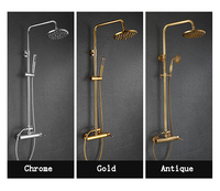 Ensemble de douche de salle de bains en acier inoxydable au design moderne double fonction mitigeur chaud et froid robinet de douche système de douche à effet pluie pour salle de bains