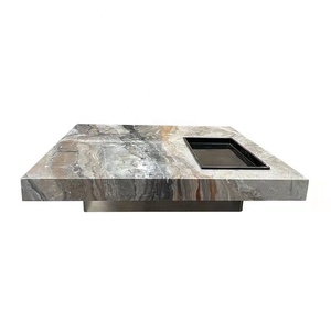 Grande table basse en marbre unique de haute qualité, nouveau design, meuble <span class=keywords><strong>TV</strong></span> et table basse, ensembles de salon de villa moderne de luxe - Product Image 1