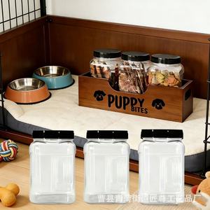 Organizador de Escritorio Rectangular de Madera para Almacenamiento de Snacks para Mascotas, Contenedor de Alimentos Multiusos Tipo Soporte - Product Image 2