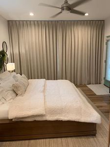 Custom 100% Blackout Thermal Insulated 100% Polyester All-Season Window Drapes for French Window Hotel Bedroom Bulk Wholesale - Product Image 3