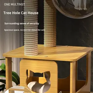 Expédition directe moderne haute fibre <span class=keywords><strong>arbre</strong></span> <span class=keywords><strong>à</strong></span> <span class=keywords><strong>chat</strong></span> grattoir chaton cadre d'escalade intégré <span class=keywords><strong>chat</strong></span> maison sisal inspiré de noël - Product Image 4