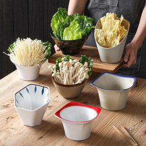 Recipiente para verduras para hot pot, tazón inclinado para verduras, tazón de condimentos de autoservicio para restaurantes, melamina - Product Image 1