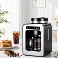 Machine à café à filtre entièrement automatique avec moulin intégré, cafetière électrique 600W, écran LCD tactile pour la maison et le bureau