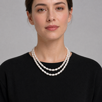 Perles d'eau douce naturelles, polies des deux côtés, forme baroque, blanches, 8-9 mm, collier de perles, approvisionnement direct Zhuji