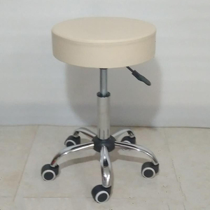 <span class=keywords><strong>Tabouret</strong></span> pivotant rond moderne de luxe en PU rembourré avec base chromée et roulettes, <span class=keywords><strong>tabouret</strong></span> <span class=keywords><strong>à</strong></span> roulettes multi-usages pour atelier, salon de coiffure - Product Image 3
