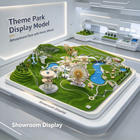 Grand modèle d'exposition architectural moderne en plastique ABS pour parcs d'attractions, destiné aux hôtels et appartements : Grande Roue et Montagnes Russes