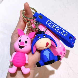 3D Doll Toy Pendant Silicone Keychain Custom <b>Cute</b> Cartoon Bear <b>Keyring</b> Milk Tea French Fries Toast Key Chain Knapsack Decoration - Product Image 6