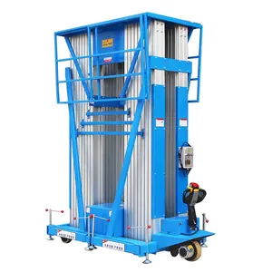 4m-24m Outdoor Mobile Electric Lift Platform Aluminum Alloy Single Mast Hydraulic Ladder Lift Tables