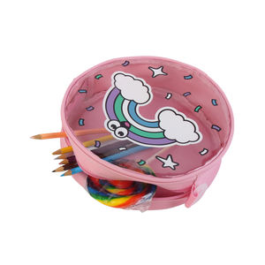 <span class=keywords><strong>Mochila</strong></span> Redonda Linda para Niñas Pequeñas - Parte Delantera <span class=keywords><strong>Transparente</strong></span> de PVC con Parte Trasera de Poliéster Rosa, Correa Cruzada o de Hombro Ajustable - Product Image 3