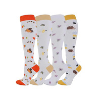 Chaussettes de compression pour hommes et femmes, hauteur genou, en coton/fibre de bambou tricotées, pour le cyclisme, la course à pied, le yoga, respirantes et à séchage rapide