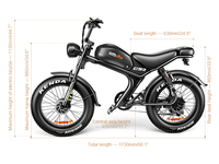 Dropshipping direct d'usine EMOKO 20 pouces vélo électrique à double moteur gros pneu 48V vélo électrique à affichage LED à longue portée