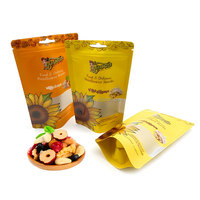Sachet d'emballage personnalisé en gros avec logo pour snacks, en PET/papier/NY/CPP, pochette à fermeture éclair verticale pour l'emballage de pistaches et fruits secs