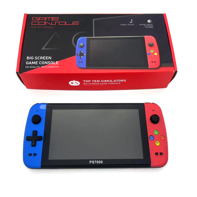 PS7000 Classic Handheld Game Console 7.0 Inch Rechargeable Supports Controllers Two Players PS1/MD Games 5000 Video Game