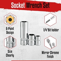 Jeu de douilles à cliquet 1/4" et 3/8", 86 pièces, avec cliquet à dégagement rapide, rallonge, adaptateur, embouts 1/4", CR-V