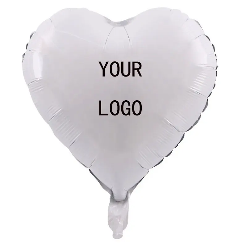 5inch 10inch 18inch Coração Shape Design Logo Balão Cores Shinny Glossy Matte Print Foil Balloon Personalizado Coração Mylar Balloons