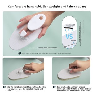 Cepillo de Baño Ovalado Moderno y Curvo para Niños y Bebés, Herramienta para Frotar y Masajear - Product Image 4