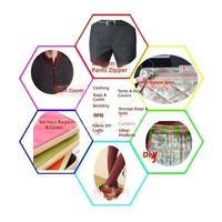 Fermeture éclair invisible SG à glissière auto-bloquante, étanche et résistante à l'usure, en nylon, pour sacs et accessoires vestimentaires