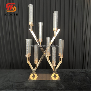 SMOOTH Hot Sale 16arms Gold Candelabra Wedding Aisle <b>Candles</b> Stand Candelabra Wedding Table Centerpieces <b>Candle</b> holder - Product Image 3