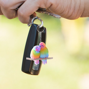 Nouveau Pendentif en Acrylique Naturel Transfrontalier, Ornement Coloré Oiseaux en <span class=keywords><strong>Couple</strong></span>, Décoration pour Rétroviseur de Voiture, Cadeau, <span class=keywords><strong>Porte</strong></span>-clés de Sac à Dos - Product Image 4