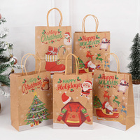 2025 nouvel an fête Natal enfants faveurs papier Kraft sacs-cadeaux flocons de neige joyeux noël bonbons Cookie emballage sac boîtes