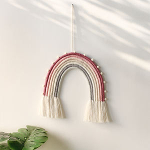 Macramé arc-en-ciel mural suspendu Boho décor de maison chambre gland <span class=keywords><strong>attrape</strong></span>-rêves pépinière enfants bébé cadeau de douche - Product Image 5