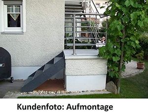 스테인리스 스틸 야외 계단 난간 1m 길이 0.9m 높이 2개 기둥 핸드레일 볼 링 2개 크로스 바 각도 조절 가능 (11kg) - Product Image 5