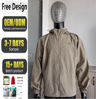 Veste décontractée à carreaux pour homme, personnalisable avec logo brodé, coupe oversize, légère, à manches longues, avec fermeture éclair et poches zippées, vente en gros