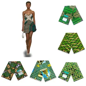 Green Super African Wax Java Dutch Printed Wax Cloth Dutch Super Batik Fabric Super Dutch Fabric