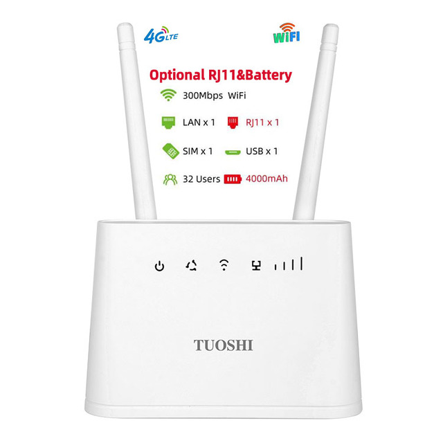 USB SMA Antenna Voice Voip Volte RJ11 RJ45 LAN Ethernet 300Mbps Mobile Wireless Wifi Router Cpe Unlocked Modem 4g Lte Sim Card