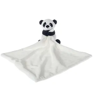 Wholesale cute funny plush panda blanket soft bear baby comforter