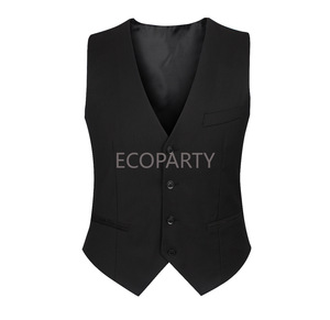 Gilet formel classique réversible pour <span class=keywords><strong>homme</strong></span> des années 1920, couleur unie, taille plus, simple boutonnage, smoking composé de tissu durable - Product Image 1