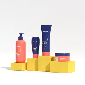 HDPE 500ml Hair Shampoo Bottle, 200ml Hair Conditioner Tube, 100ml LDPE Sunscreen Lotion Bottle and 200ml Hair Cream Jar