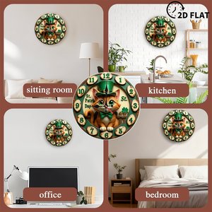 Round Wooden Wall <b>Clock</b> 25Cm Silent Classic Farmhouse Style For Living Room Bedroom Interior Decor - Product Image 3