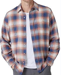 2023 Hot Plaid Colors Essentials <strong>Men's</strong> Long Sleeve Cotton Polyester Spandex OEM ODM Support Flannel Shirt - Product Image 1