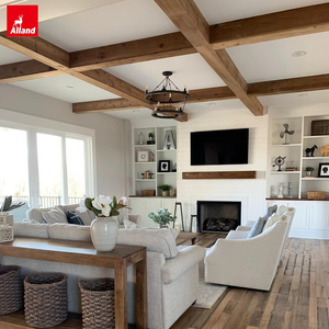 Allandgroup Poutres de plafond creuses rustiques en bois naturel, placage de bois massif imitation chêne traditionnel brut scié, en contreplaqué, économiques - Product Image 4