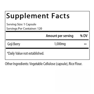 Cápsulas <span class=keywords><strong>de</strong></span> Bayas <span class=keywords><strong>de</strong></span> Goji OEM 1000mg, Extracto <span class=keywords><strong>de</strong></span> Lycium Barbarum para Apoyo Inmunológico, Salud Ocular, Aumento <span class=keywords><strong>de</strong></span> Energía y Bienestar Corporal - Product Image 2
