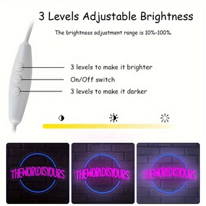 Insegna al Neon luce dimmerabile <span class=keywords><strong>rosa</strong></span> e blu <span class=keywords><strong>LED</strong></span> per decorazione da parete accessori per la casa uomo grotta sala giochi matrimonio, festa di compleanno - Product Image 5