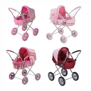 <span class=keywords><strong>Poussette</strong></span> <span class=keywords><strong>Poussette</strong></span> à Quatre Roues pour Bébé Poupée Poupée Wagon Jouet à Canopy Poupée Landau avec Nacelle à Quatre Roues - Product Image 4