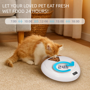 Oem tuya מזון לחיות מחמד חכם רטוב ויבש מתקן מזון אוטומטי רטוב קיבולת גדולה 6 ארוחה הקלטה קולית מתוזמן - Product Image 2